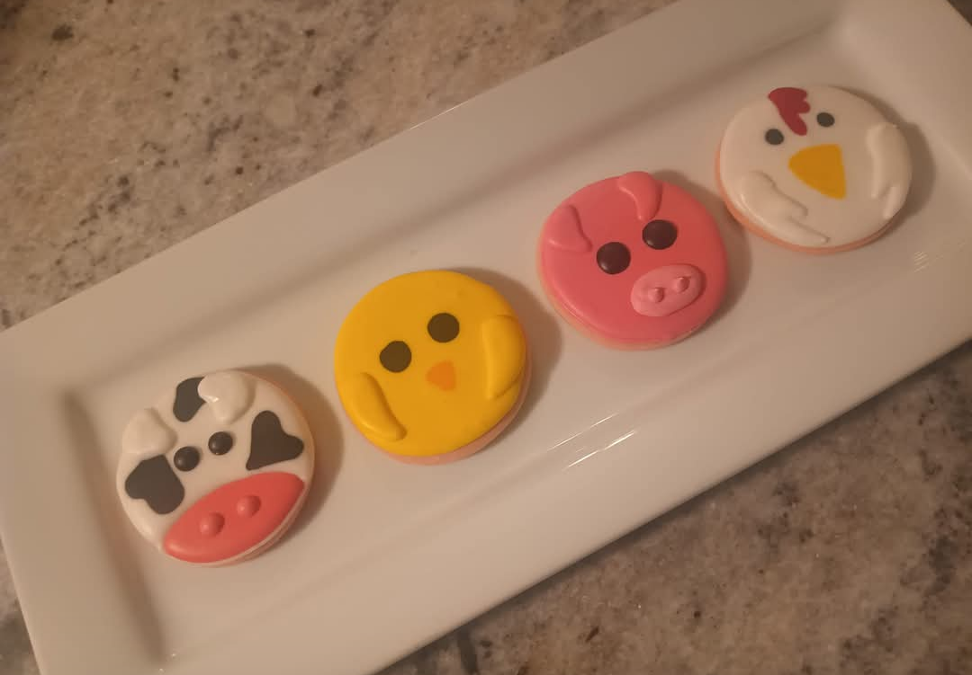 Farm animal cookies